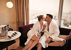 Romantic celebration turns into passionate sex