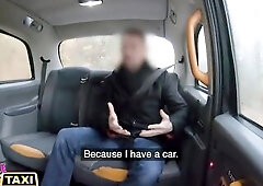 Female Fake Taxi Sexy female taxi driver banged in her taut anus