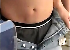 Curly brunette joins 2 bi boys in teh boiler room