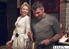 VIXEN Sexy Besties Turned Rivals Ashby Winter And Elena Vedem Compete For Hot Chefs Cock