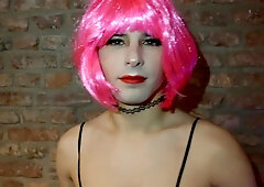 Trans and strapon/Shemale and his wife/Страпон,кончает/anal sex