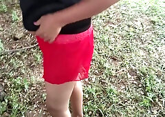 Sonal Bhabhi Flashing In Public Outdoor Wearing Bra Under Tree