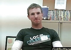 Cute blond hunk about to get buttered