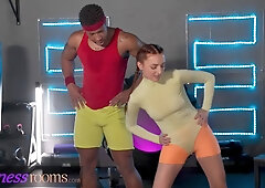 Fitness guest rooms sport woman is crazy for Big Black Cock