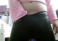 Get Fit with Me? Morning Stretch & Exercise in Wetlook Leggings Turns into Tease and Play