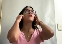 Beautiful teen brunette Jessica Sinn masturbates