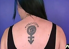 Emo trans chick in sexy lingerie solo