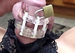 Sissygasm from slapping balls