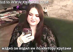 Porn story - dude enjoyed the cutie's twat and then her belt-on (Russian, femdom,muff diving, pegging, latex gloves)