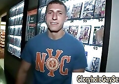 Girl lures jock into glory hole