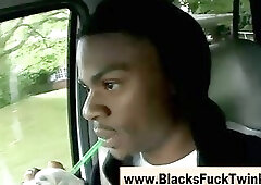 Gay teen sucks ebony cock for cash and a free frappachino