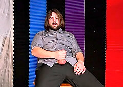 Male Sensually Cums On Suit