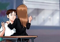 Miss bissette teaches Anon French kiss - summer time saga gameplay