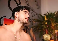 Hot Latino With Big Hairy Uncut Cock Wanking and Cumming