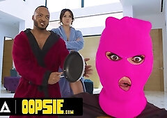 Sneaky Trans Babe Korra Del Rio Caught & Disciplined With Rough Threesome + Facial!