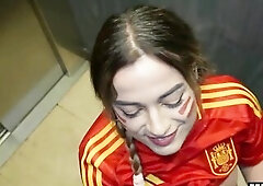 Large Booty Spanish Supporter Drilled Anal And double penetration In Parking Lot After Soccer Match !!!