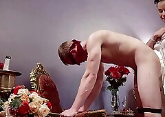 Shemale bride fucks groom and spanks