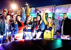 Crazy interracial orgy with hotties Violet Myers, Vicki Chase and Vic Marie