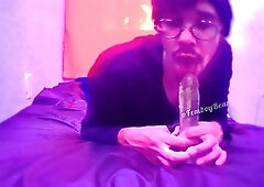 Twink, gay licking, deepthroat cum in throat