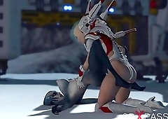 Two kinky aliens have amateur anal sex on the Moon