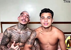 Inked boy screwing a white man