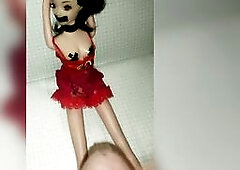 Ejaculation on the legs of my cute doll.