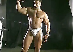 Scott Gunz Flexing and Posing In A White Jockstrap