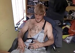 Hot and sweaty mechanic gets down and dirty for a steamy repair shop hookup