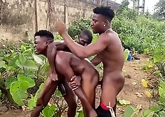 Hunky gay friend with a big cock and his Asian buddy get down