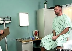 Stud sucks doctors hard cock