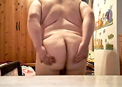 Seductive tease show with a hairy European babe and small dick