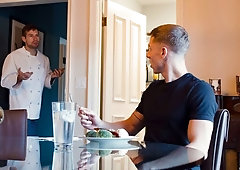Justin Matthews seducing sexy cook David Skylar