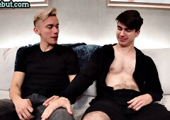 Blond debut twink 1st time in porn by top stud