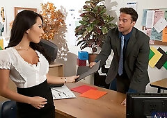 Office fuck on the table with a long-legged Asian model Asa Akira
