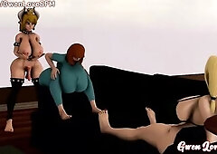 SFM Bowsette & Tsunade Futas getting willing to screw Madeline.(HD)