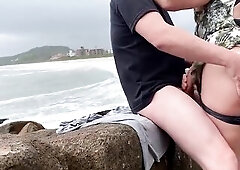 mother I'd like to fuck gets booty drilled out of warning right on the beach