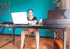 SEXRETARY no Pants Secretary Naked Secretary Security Camera in the Office