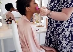 Flexible ebony takes Danny's giant cock deep inside