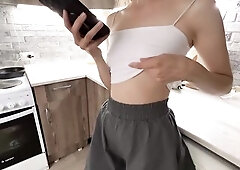 I paid the rent with sex. An eighteen-year-old sexually excited student screws with the landlord of the apartment.