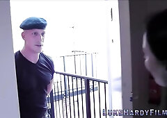 Breasty obese masturbating brit in latex gets anally banged by Luke Hardy