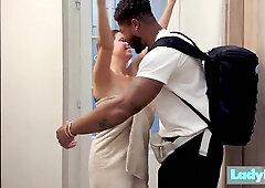 Thick Euro babe is happy to see BBC visitor and offers him her fanny