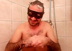 Furry stud Earl Smile enjoys a shower session