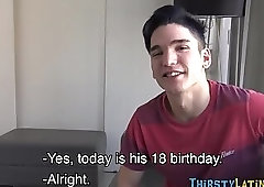 Latin dude giving head and tugging