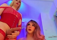 Live: Two Stunning Trans Women in Intense Anal Sex