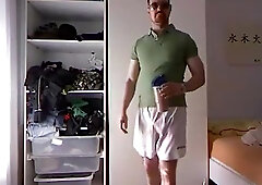 Muscled Gym Buddy Rips Shirt, Flexes, and Jerks for You