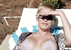 Adira Allure notices the hotness overload of her TS pool cleaner.After that,this babe brings her inside