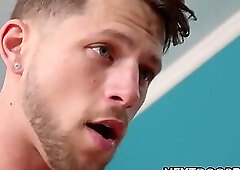 Three horny jocks pounding raw and blowing big fat cocks