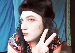 Ultimate cumshot from super cute ladyboy Crossdresserkitty