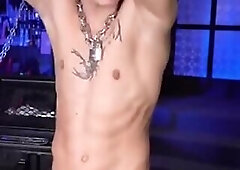 bound twink being prepared for milking