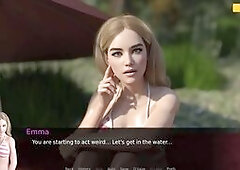 Three Hot Sexy Pussies And One Cock By The River